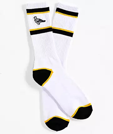 ANTI HERO BASIC PIEGON EMBROIDERED WHITE CREW SOCKS